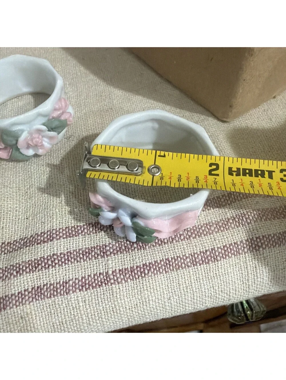 Set 6 VTG Porcelain Floral Napkin Ring Cottage Shabby Chic Garden Tea Party